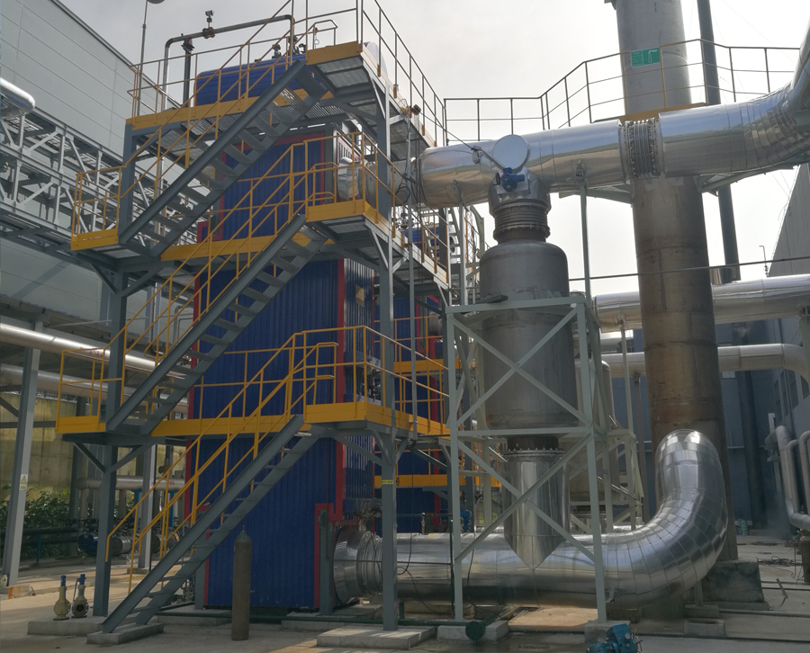 3000kW /4000kW多臺沼氣發(fā)電機組共用1臺余熱鍋爐項目現(xiàn)場